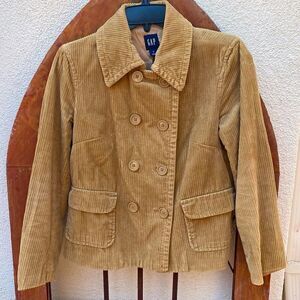 🧥GAP TAN CORDUROY PEACOAT IN SZ S. Double breasted.  Good condition.